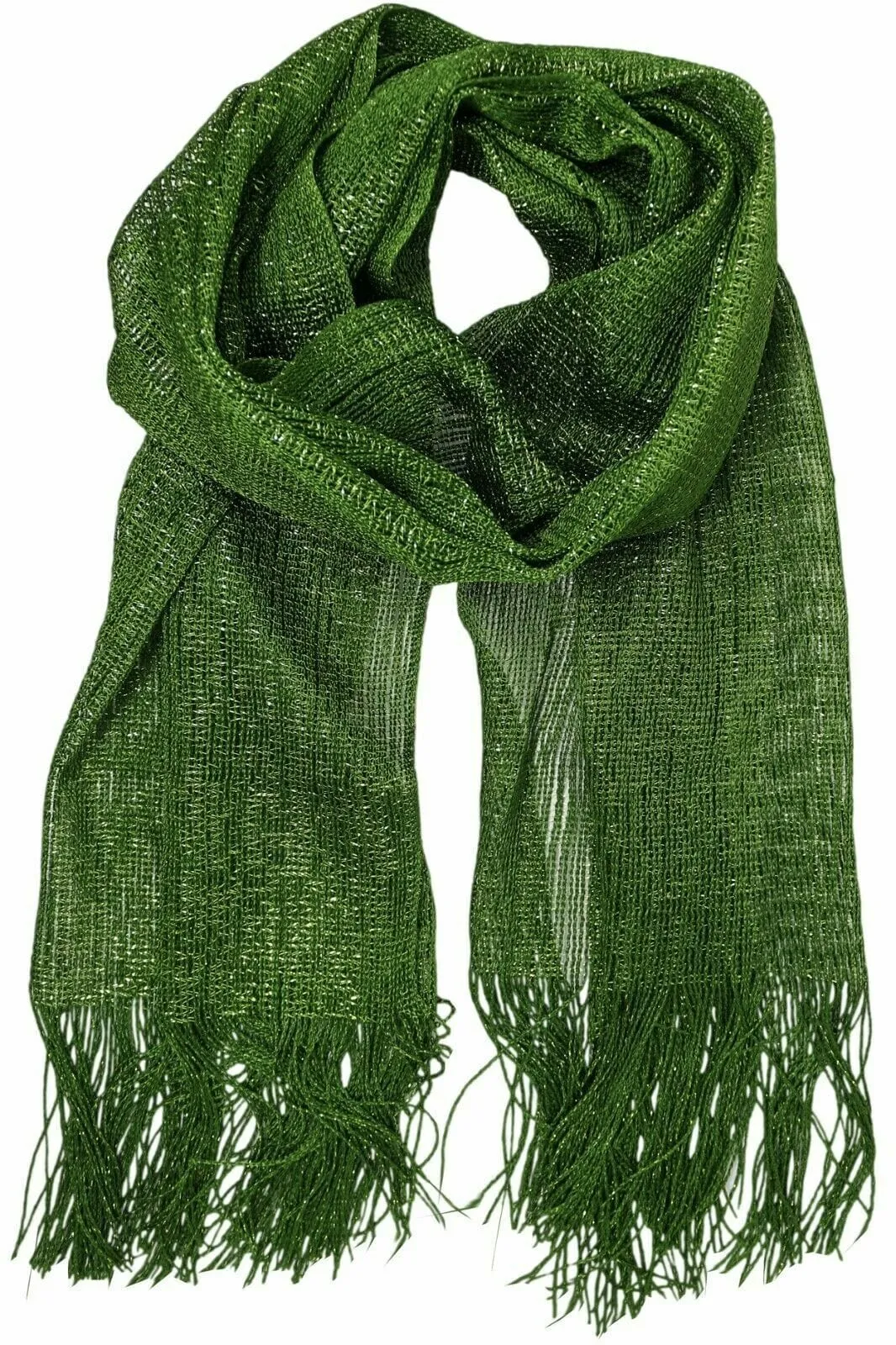 Women's Evening Wrap Wedding Shawl Glitter Metallic Prom Party Scarf with Fringe