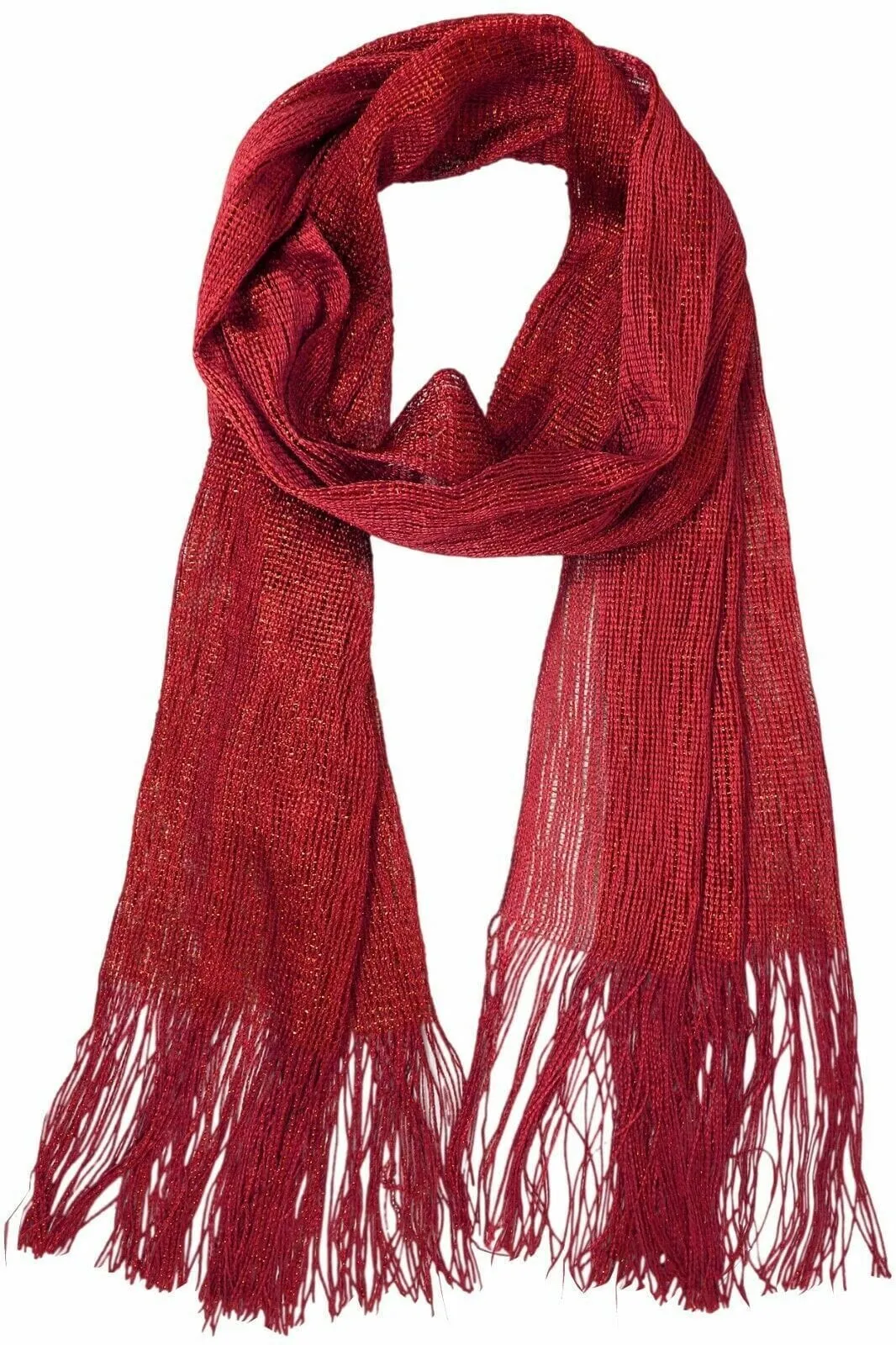 Women's Evening Wrap Wedding Shawl Glitter Metallic Prom Party Scarf with Fringe