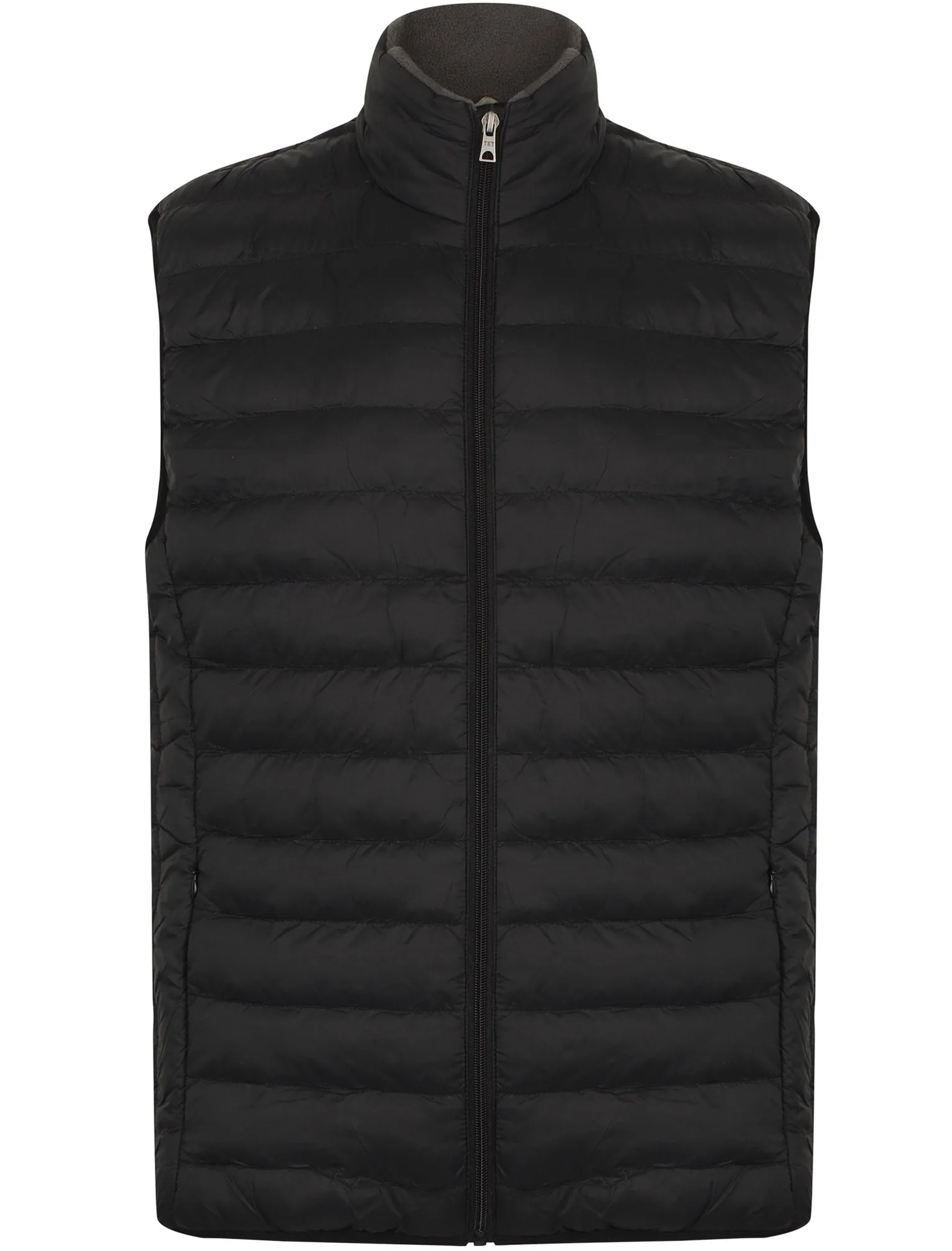 Yellin Quilted Puffer Gilet with Fleece Lined Collar in Jet Black - Tokyo Laundry