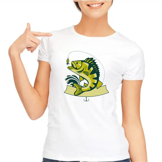 yiwuliming Womens t shirt Harajuku go fishings t -Shirt For lady 2017 summer popular female t shirt funny kawaii tops tees