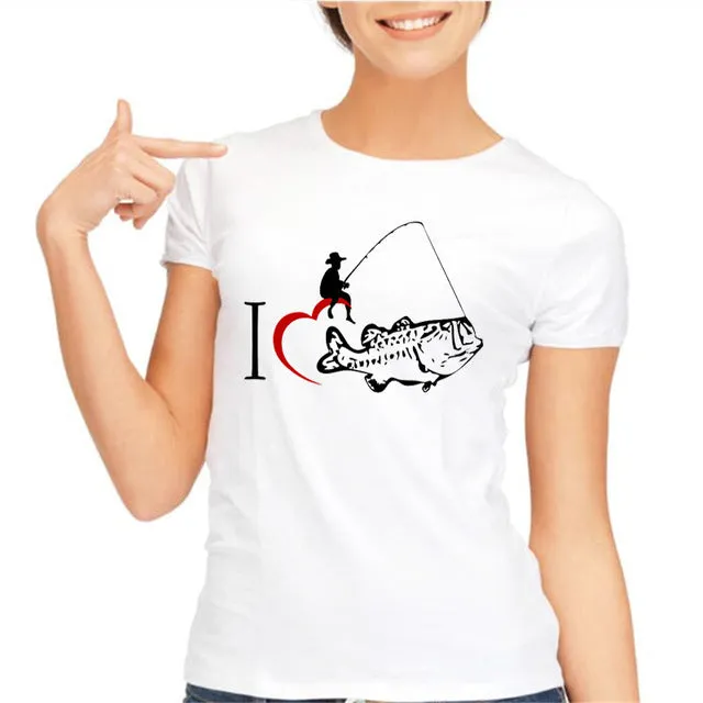yiwuliming Womens t shirt Harajuku go fishings t -Shirt For lady 2017 summer popular female t shirt funny kawaii tops tees