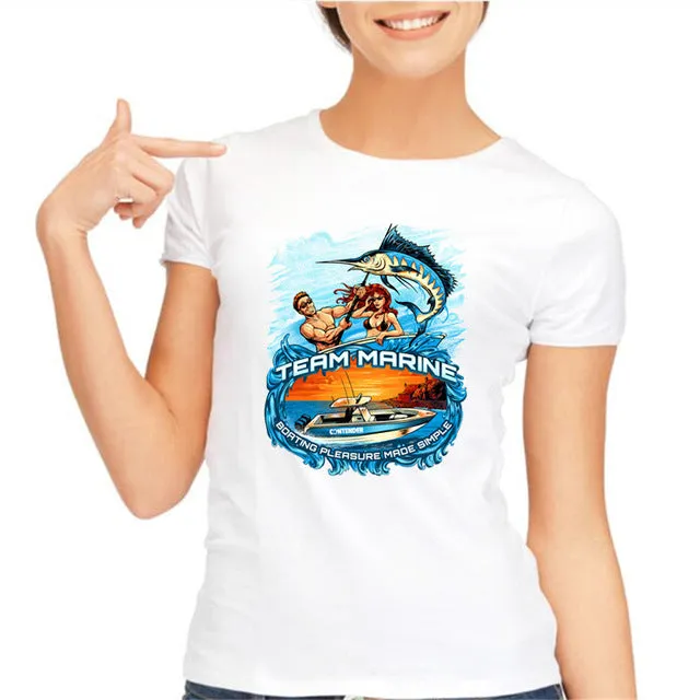 yiwuliming Womens t shirt Harajuku go fishings t -Shirt For lady 2017 summer popular female t shirt funny kawaii tops tees