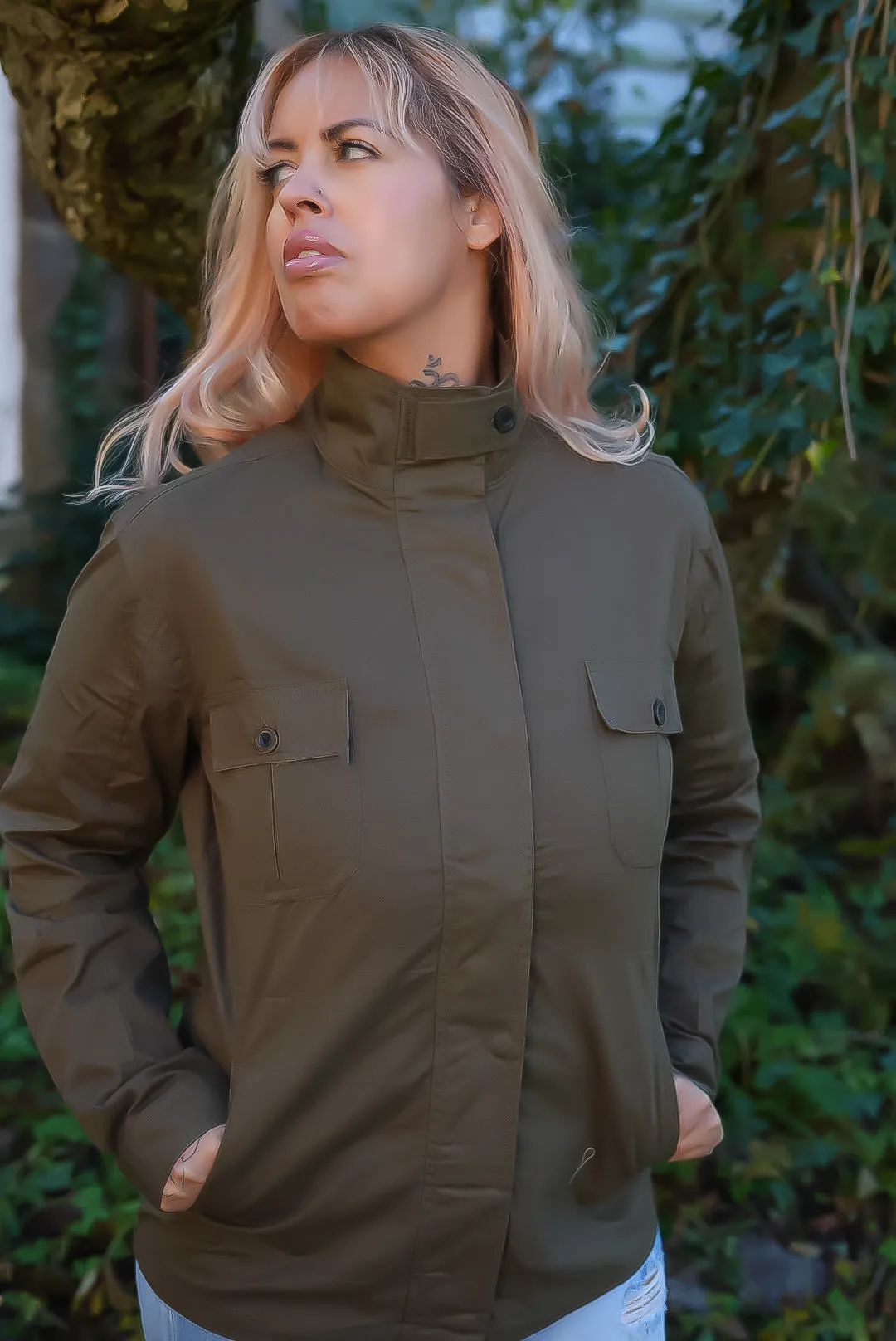 You Not Them Portrait Print Military Jacket NEW